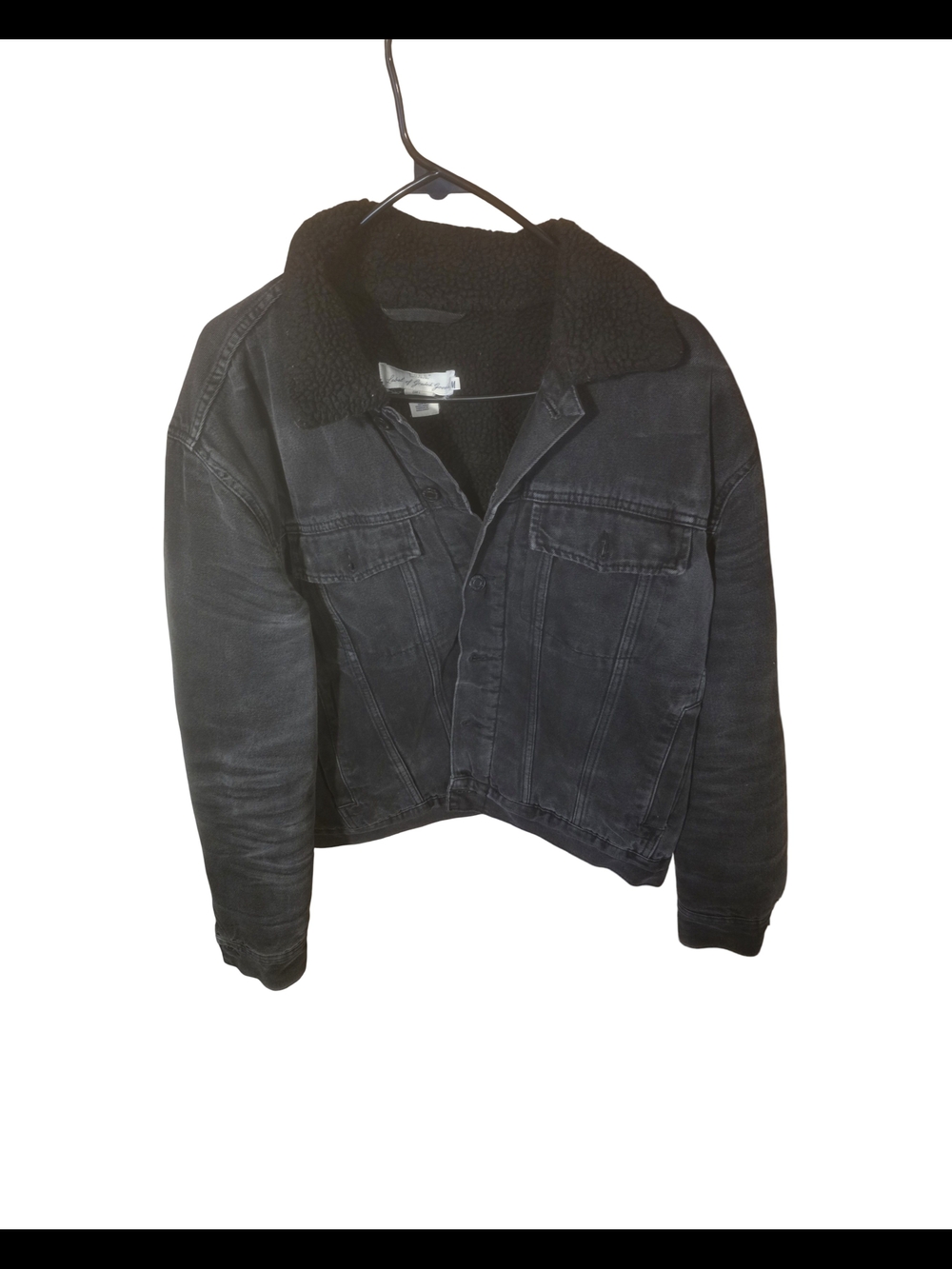 Men's Black Sherpa-Lined Bomber Jacket